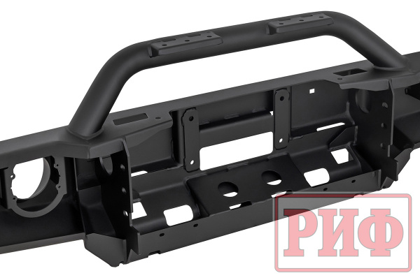 Бампер РИФ силовой передний JAC T6, SOLLERS ST6 под штатные. фары, с центр. защитной дугой