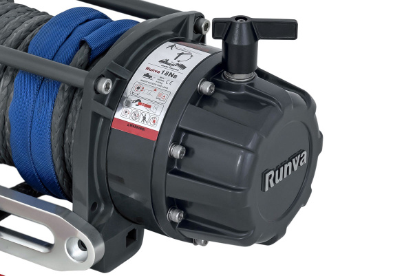 Лебёдка электрическая 12V Runva 18000 lbs влагозащищенная, синтетический трос