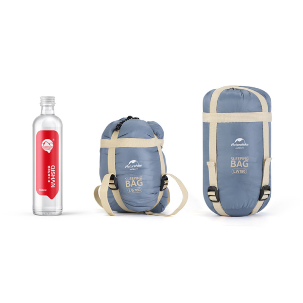 Мешок спальный Naturehike LW180, 190х75 см, (ТК: +15C), серо-голубой